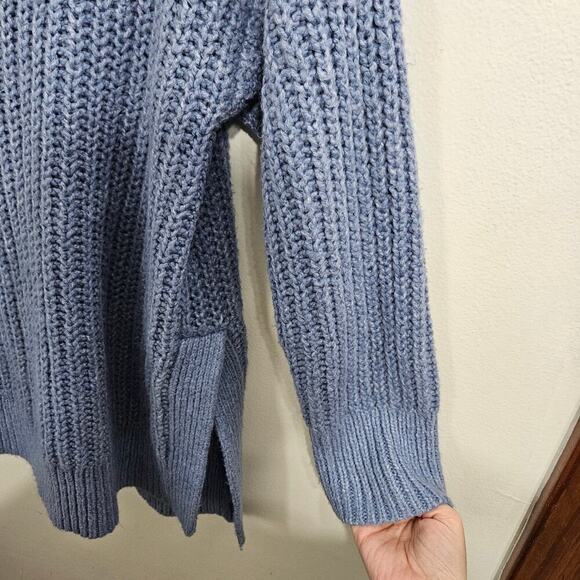 Aerie Oversized Chunky High Neck Blue Long Sweater. Size Small - Picture 5 of 8